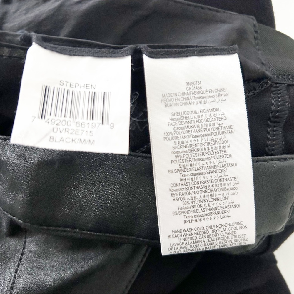 BCBGMaxAzria Stephen Black Faux Leather Paneled Skinny Pants Size Medium (M) - Picture 7 of 9